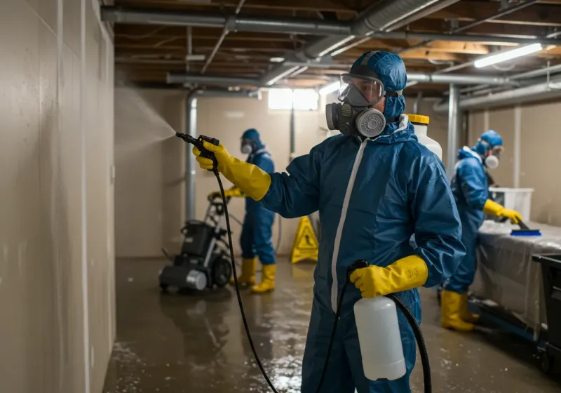 Basement Sanitization and Antimicrobial Treatment process in Seelyville, IN